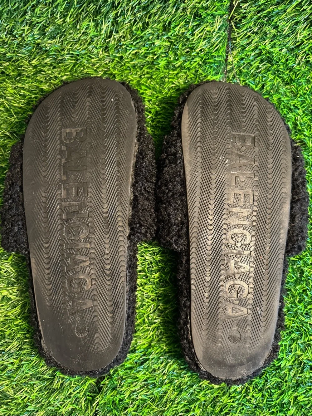Balenciaga Black fur Slide Slippers
